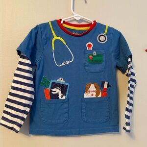 Mini Boden Doctor Animal Print Long Sleeve Shirt